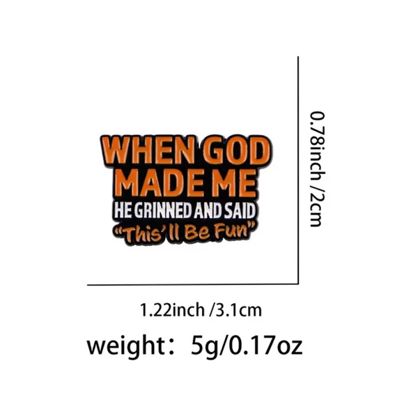 Orange and Black Lapel Pin Brooch, NEW - Picture 2 of 5